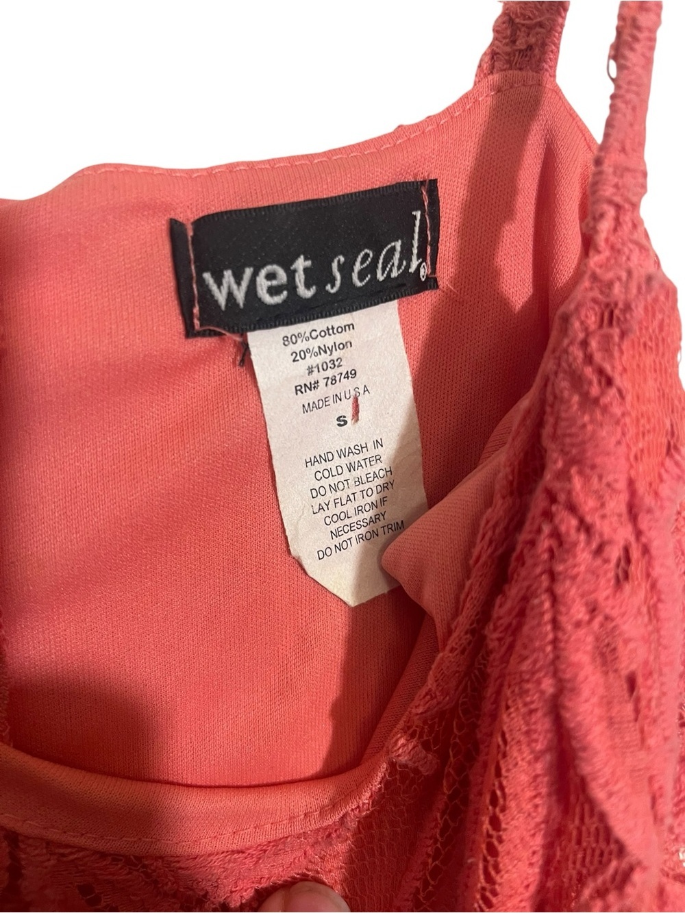 Wet Seal Coral Lace Mini Dress - Picture 5 of 5